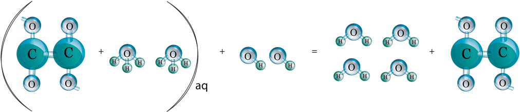 This Shows One Oxalic Acid Molecule In Water Being - Oxalate (1024x219), Png Download