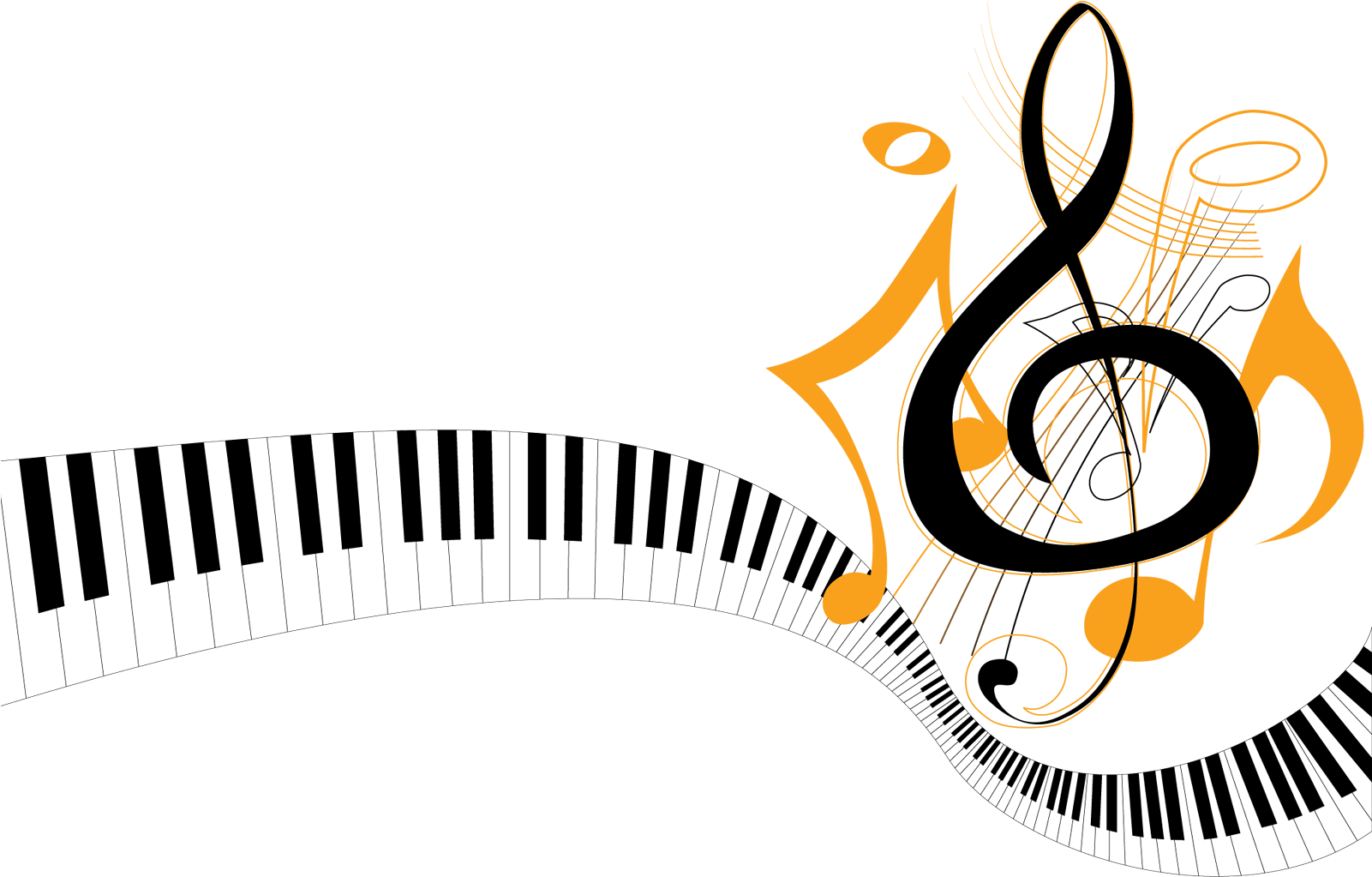 Musical Notes Vector Png Download - Piano Keys Clip Art (1600x1200), Png Download