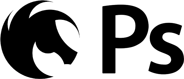 Press Kit - Photoshop Logo Black (600x256), Png Download