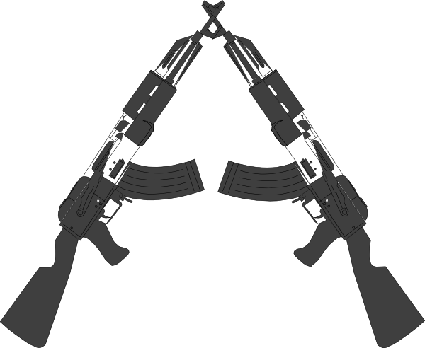 Guns Crossed Transparent Background (600x492), Png Download