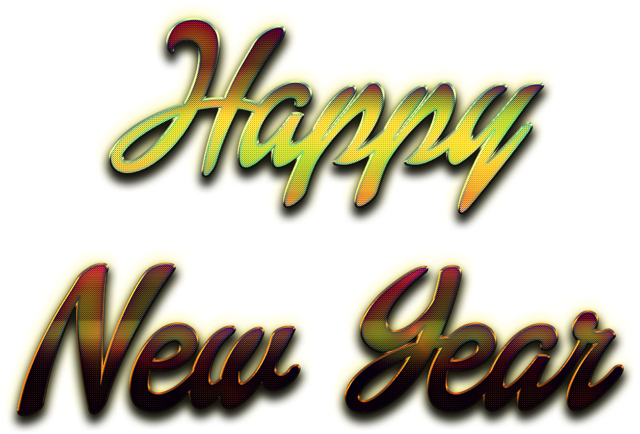 Happy New Year Word Art Png Download Image - Portable Network Graphics (968x693), Png Download