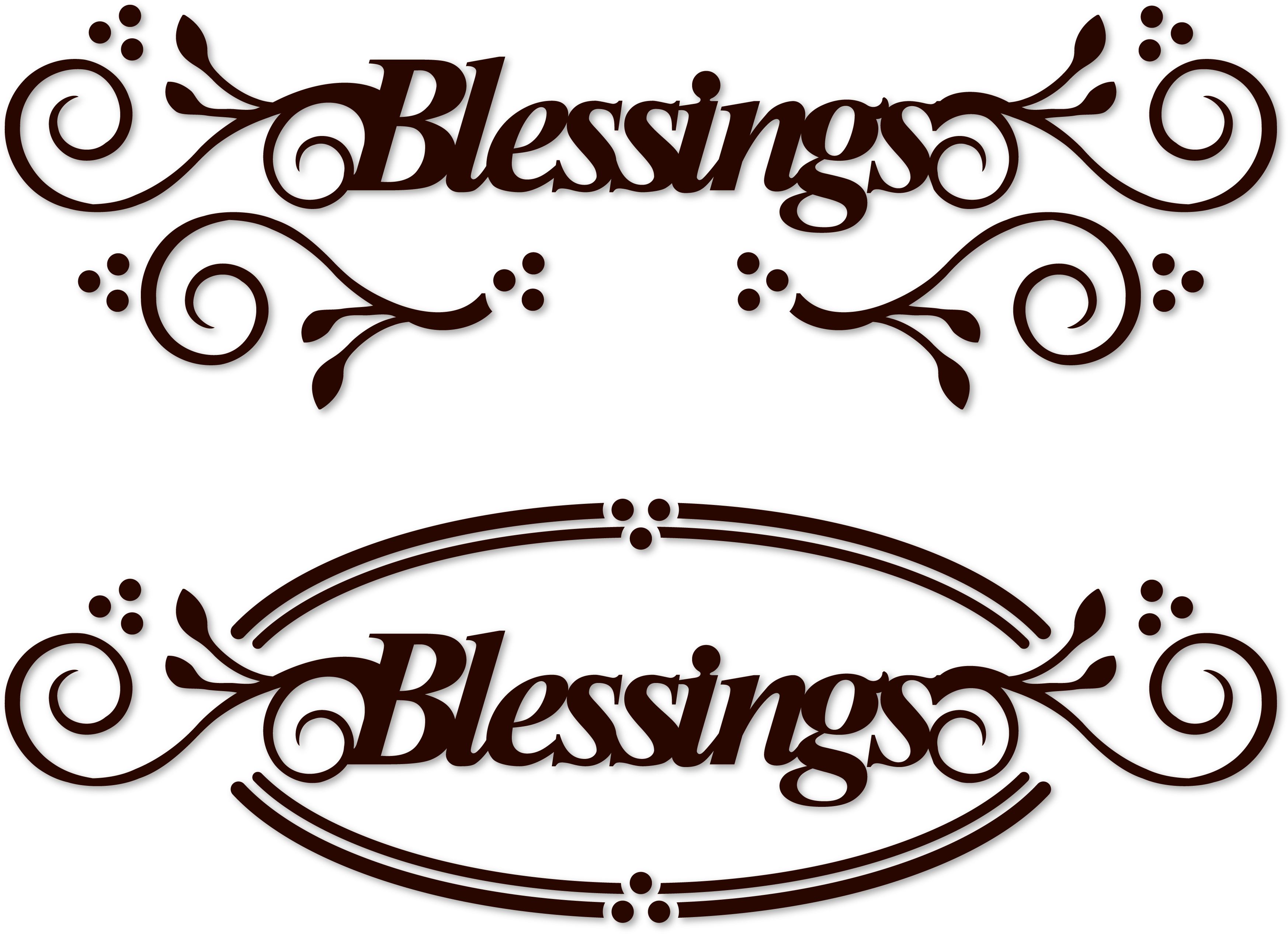 Blessings Word Art (3505x2546), Png Download