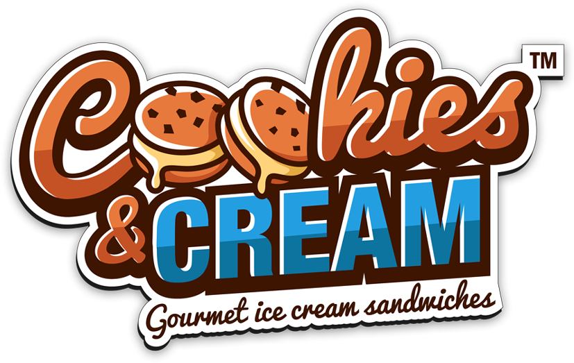 Cookies And Cream Ice Cream Logo (860x565), Png Download