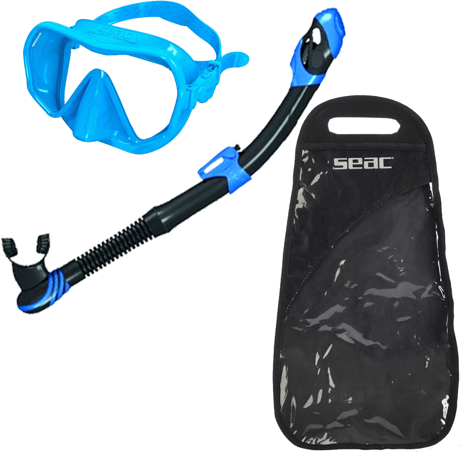 Seac Vortex Dry Snorkel - Black/blue (1000x1000), Png Download