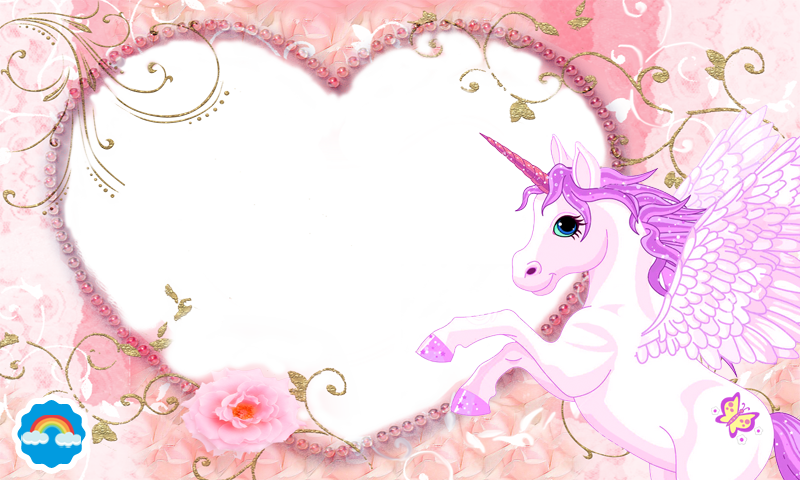 Unicorn Photo Frame Png (800x480), Png Download