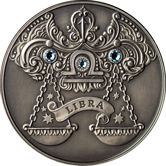 Belarus 2013 20 Rubles Libra Signs Of The Zodiac Antique - Coin Gold Belarus Libra Silver (560x560), Png Download