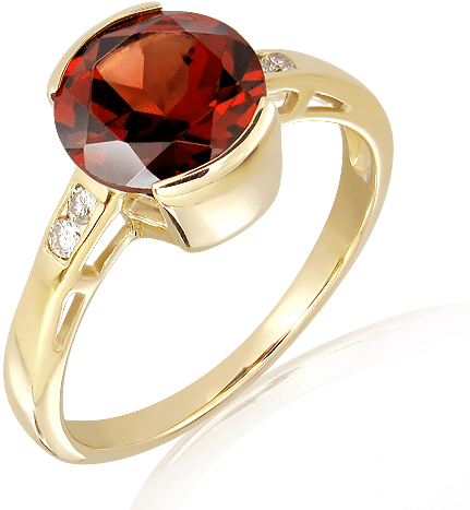 Garnet And Diamonds Handmade Ring - Pre-engagement Ring (500x500), Png Download