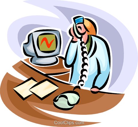 Nurse On The Telephone Royalty Free Vector Clip Art - Clip Art (480x441), Png Download