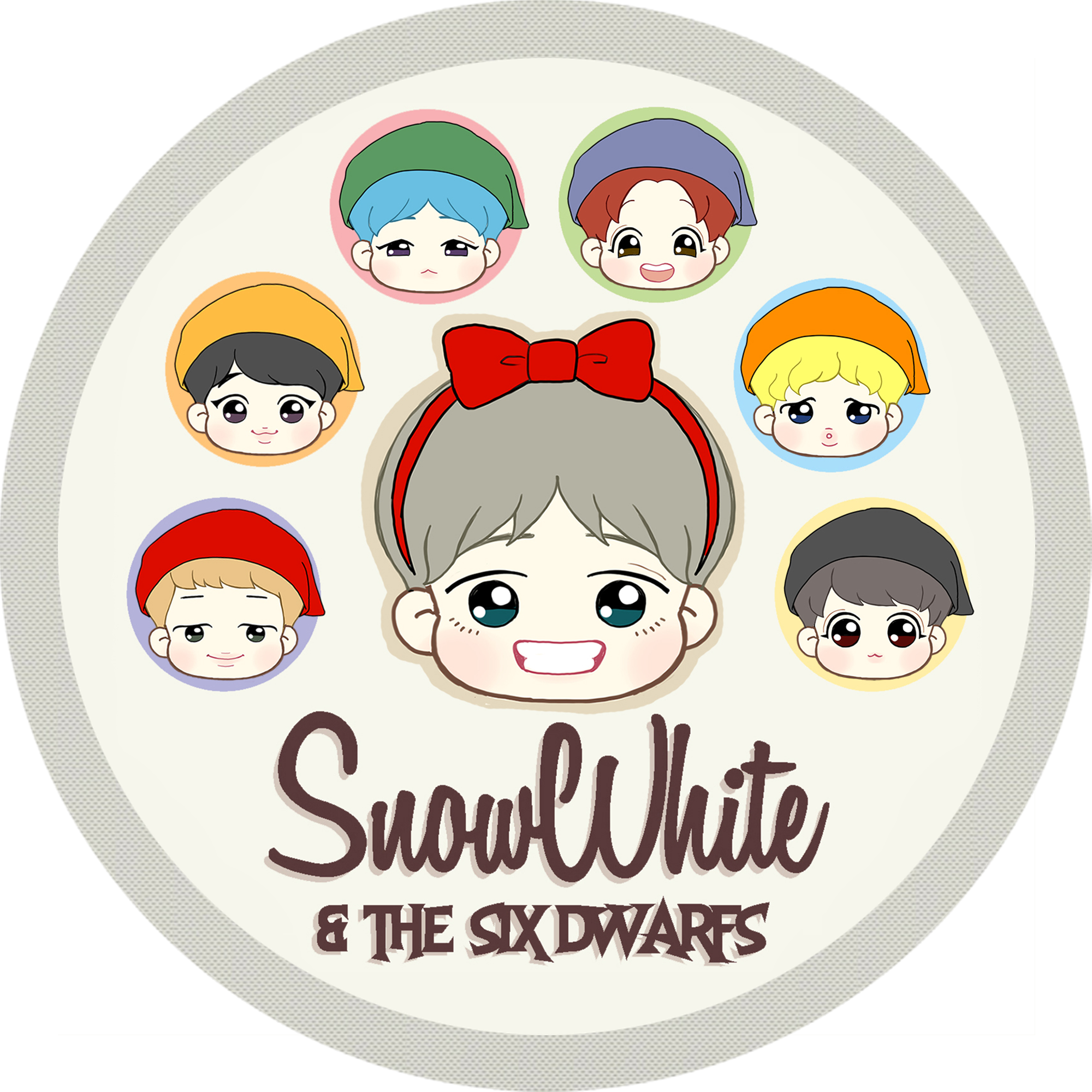 Snow White And 6 Dwarfs - Bts (2000x2000), Png Download