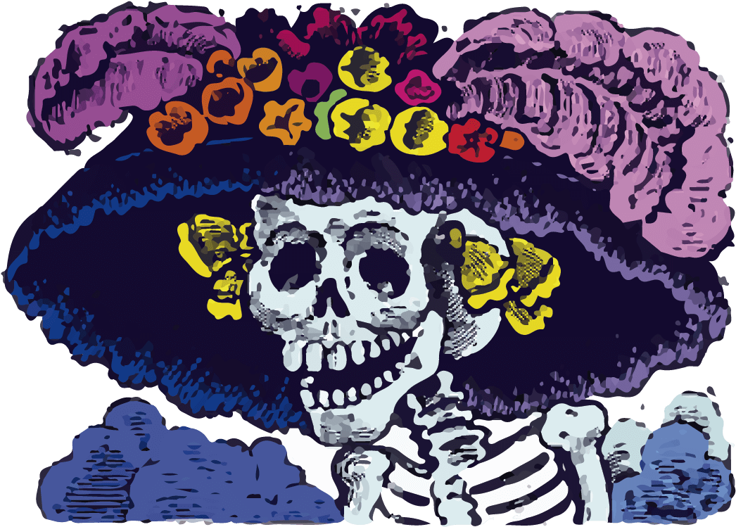 Catrina - Dia De Muertos Png (1201x1201), Png Download