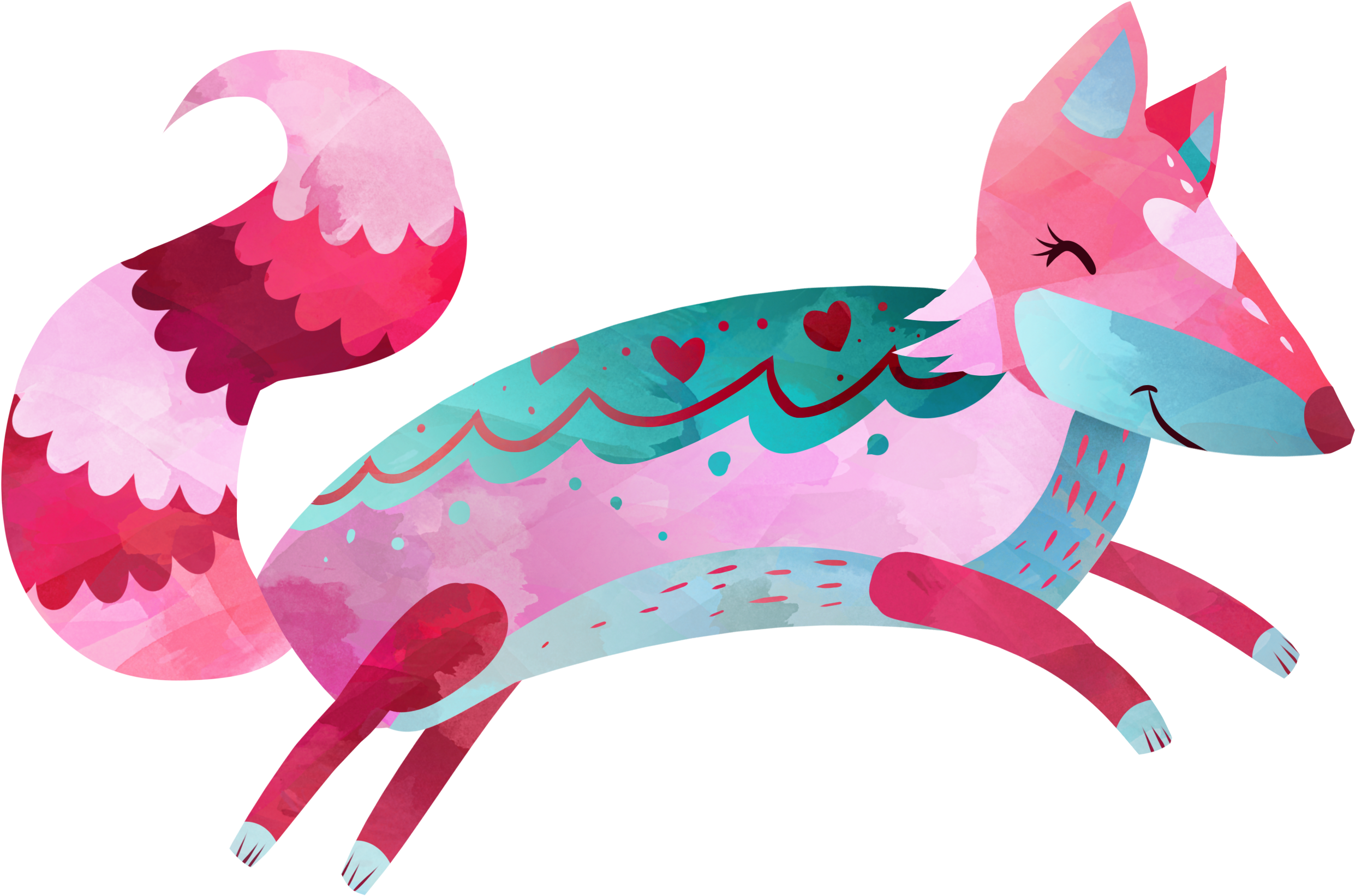 Lemon Tree Leaping Fox - Love Fox Beach Towel (2536x1739), Png Download