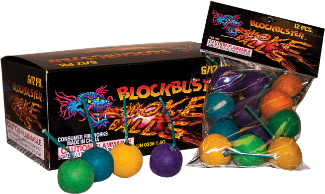 Blockbuster - Smoke Balls Fireworks (662x399), Png Download