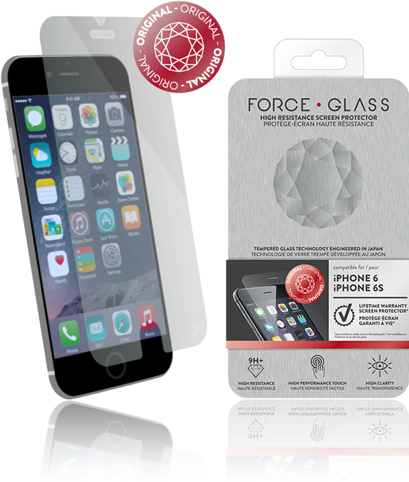 Original - Force Glass Screen Protector (600x737), Png Download
