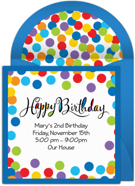 Confetti Bash Online Invitation - Beverage Napkin Confettiettiettietti Bash (650x650), Png Download