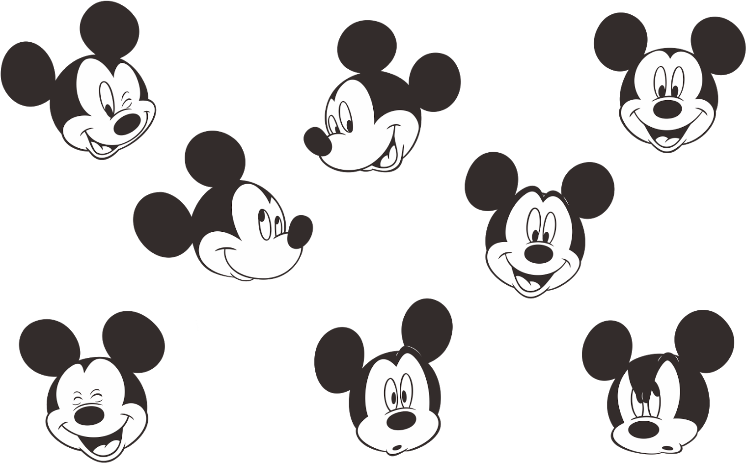 Mickey Mouse Logo Vector - Mickey Mouse Face Small (1600x1136), Png Download
