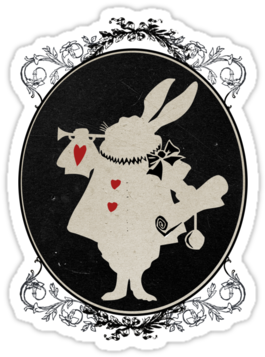 Alice In Wonderland White Rabbit Silhouette - White Rabbit (375x360), Png Download