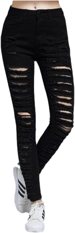 High Waist Ripped Jeans Womens - Pantyhose (480x480), Png Download