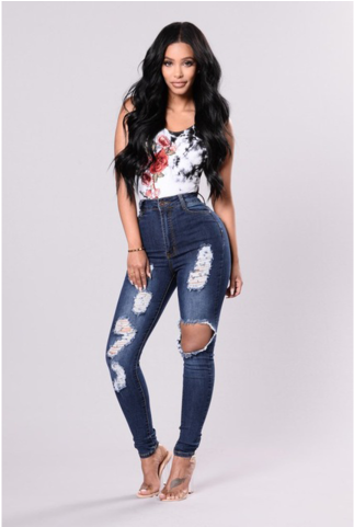 323 Go Crazy Distressed Skinny Jeans - Fashion Nova Teen Outfits (480x480), Png Download