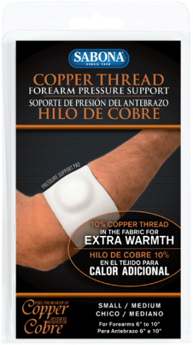 Copper Thread Forearm Pressure Support - Sabona Copper Thread Forearm Pressure Support, S/m, (535x535), Png Download