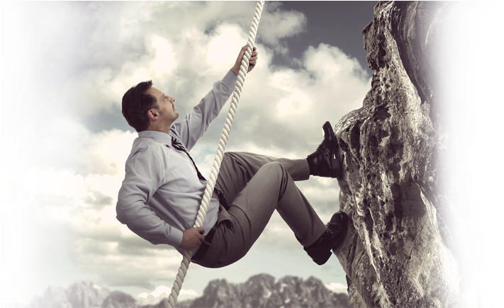 Attitude Small Thing That Makes A Big Difference Proactive - Businessman Climbing Mountain (1000x434), Png Download