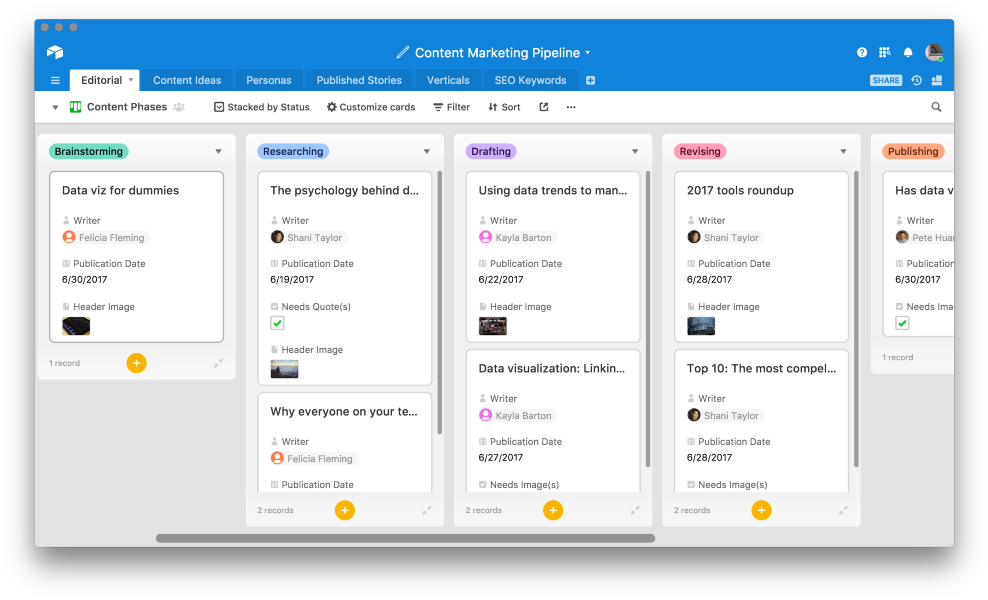 Centralize Your Editorial Calendar And Content Pipeline - Airtable Ux Research (1000x608), Png Download