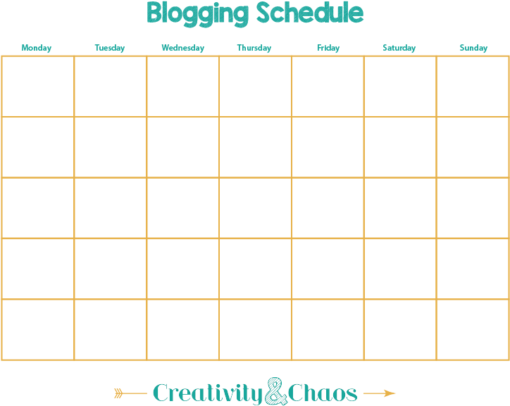 Blank Calendar - Blogging Schedule - Number (792x612), Png Download
