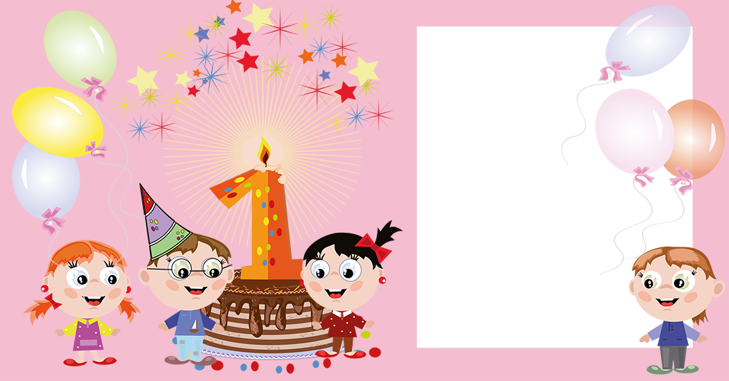 Tarjetas De Cumpleaños Para Niñas 1 Año (1050x550), Png Download