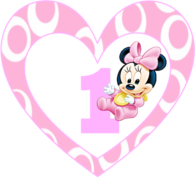 Kit De Minnie En Su Primer Cumpleaños Para Imprimir - Disney Baby Minnie Mouse Edible Image Cake Toppers (648x705), Png Download