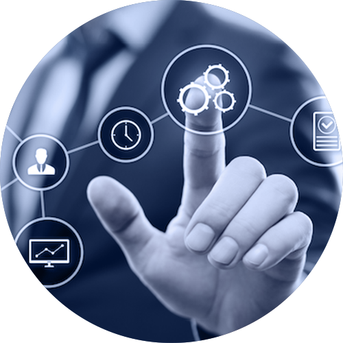 Managed Services & Infrastructure Automation - Businessman Pressing Button Background (500x500), Png Download