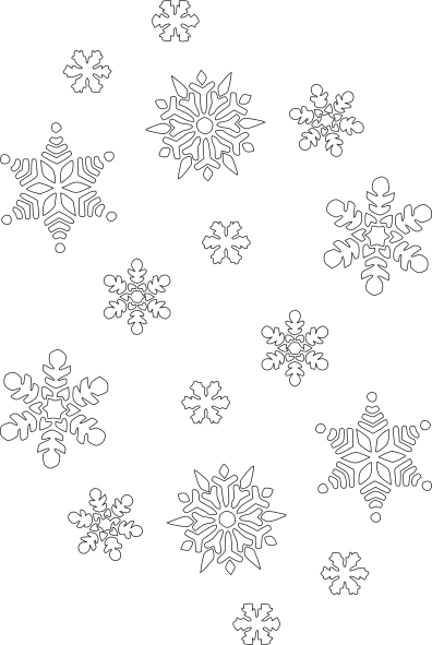 Black And White Snowflake Clipart - Clip Art (396x591), Png Download