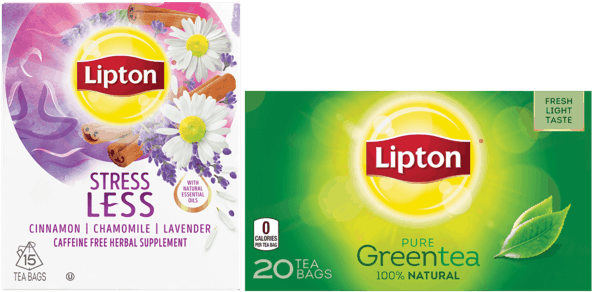 75 For Lipton® Tea - Lipton Stress Less Tea (600x317), Png Download