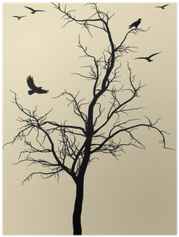 Dead Tree With Birds Tattoo (400x400), Png Download