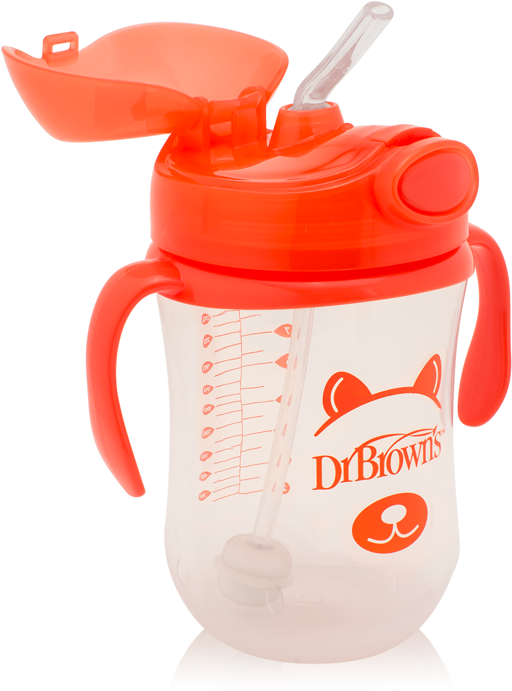 Tc91013 Product 3q Weighted Straw Cup 12m Orange Bear - Dr Browns (1500x1500), Png Download