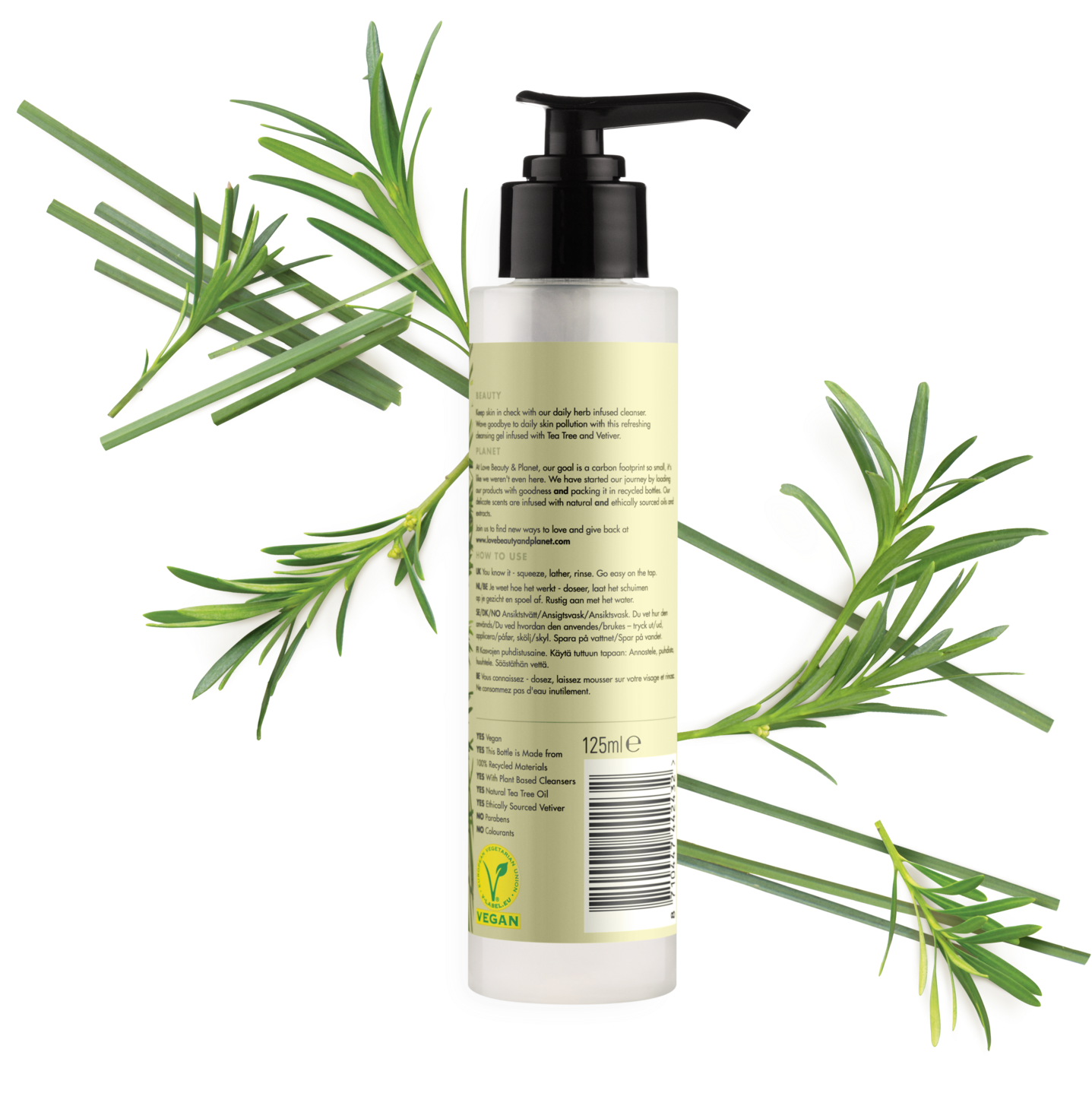 Love Beauty Planet Tea Tree Oil & Vetiver Face Cleansing - Love Beauty And Planet Rosemary (1500x1500), Png Download