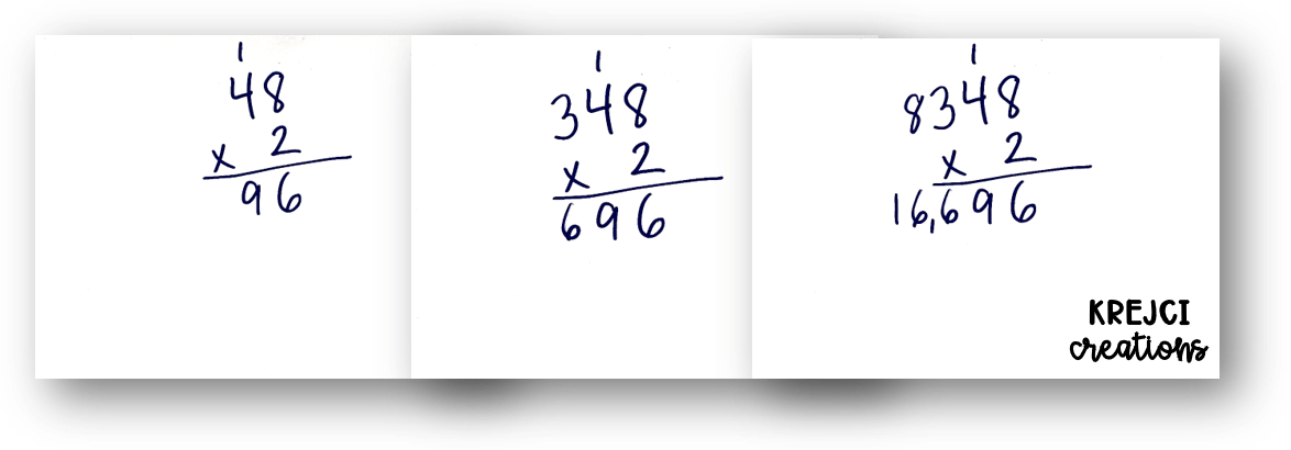 Multiplication With Regrouping - Multiplication (1174x410), Png Download