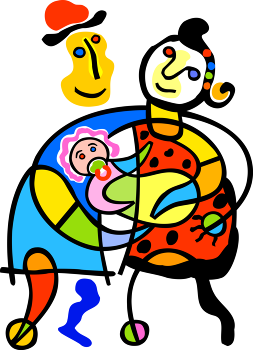 New Parents With A Baby Royalty Free Vector Clip Art - Hug Your Baby Logo (345x480), Png Download