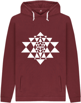 Sri Yantra, Hoodie, White Print - Hoodie (480x506), Png Download