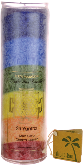 Stock Photo - Aloha Bay Unscented Chakra Jar Rainbow Sri Yantra Candle (650x650), Png Download