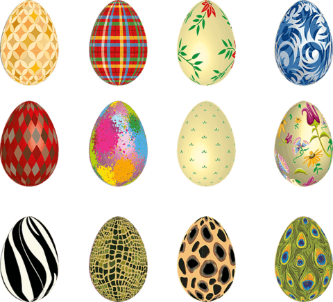 Easter Eggs Vector - Stickers Egg Easter Png (480x436), Png Download