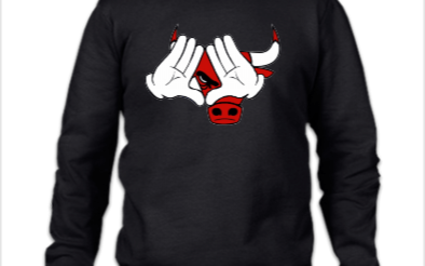 Mickey Mouse Hand Chicago Bulls Crewneck Sweatshirt - Dope Illuminati (1368x855), Png Download