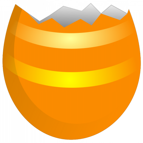 Cracked Easter Egg Vector Clip Art - Cracked Easter Egg Png (500x500), Png Download