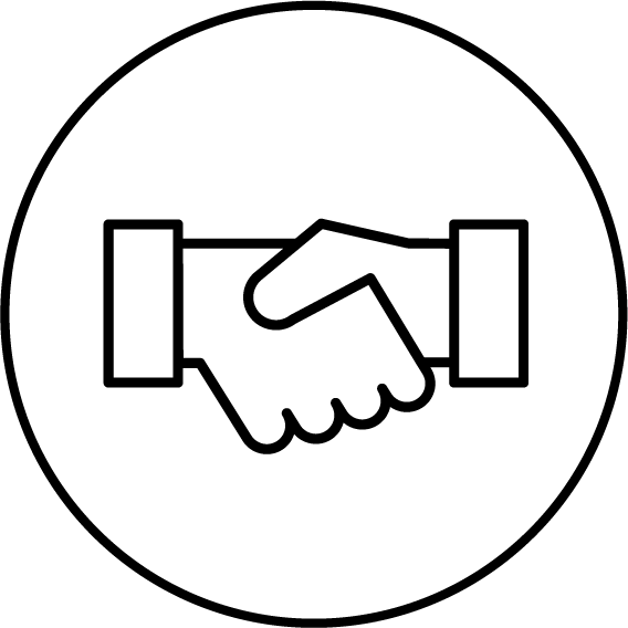 Partnering With Ses - Hand Shake Icon Line (568x568), Png Download