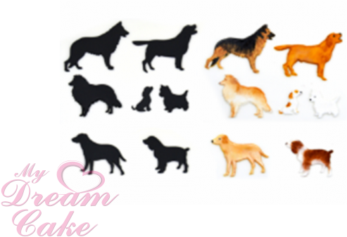 Patchwork Cutters Dog Silhouette (set 1) Patchwork (600x408), Png Download