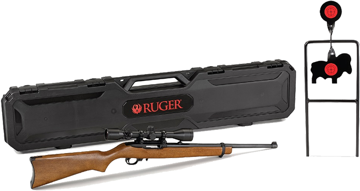 Ruger 10/22 22lr W/ Scope Steel Target New - 3 9x40mm Weaver Scope (760x411), Png Download