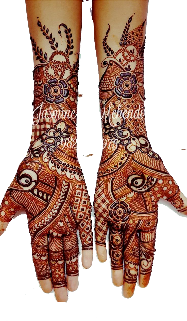 Jasmine Mehndi By Farzana Instagram (736x1309), Png Download