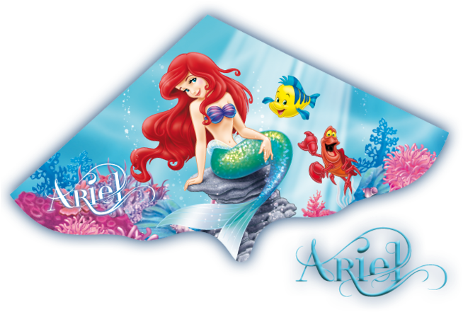 Cometa La Sirenita Günther - Ariel 115x63 Cm - Günther (671x446), Png Download