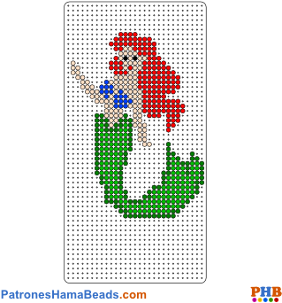 Plantilla Hama Beads Ariel-la Sirenita - Plantillas Hama Beads La Sirenita (350x350), Png Download