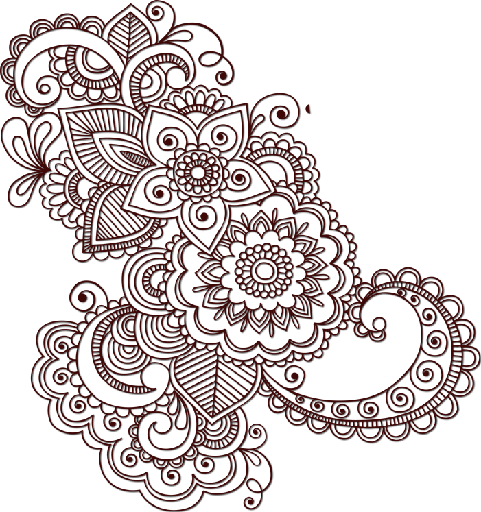 Henna Mehndi Hennadesign Swirl Doodle Ftestickers Jpg - Henna Design For Print Out (701x747), Png Download