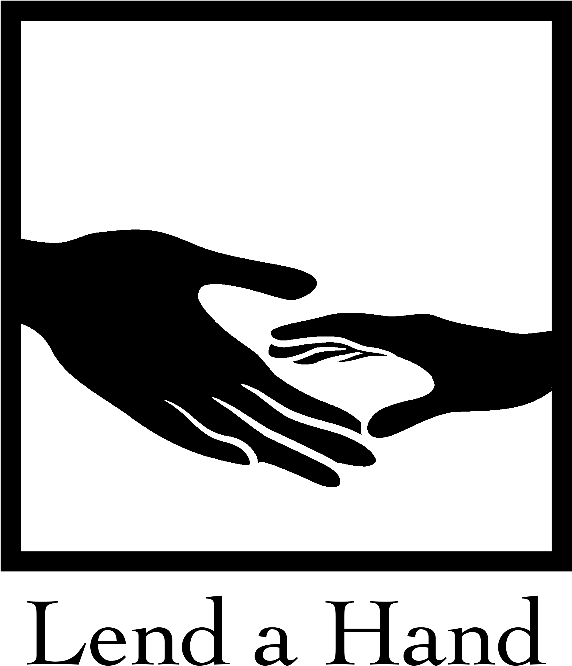 Lend A Hand Logo Black And White - Lend A Hand Logo (2400x2400), Png Download