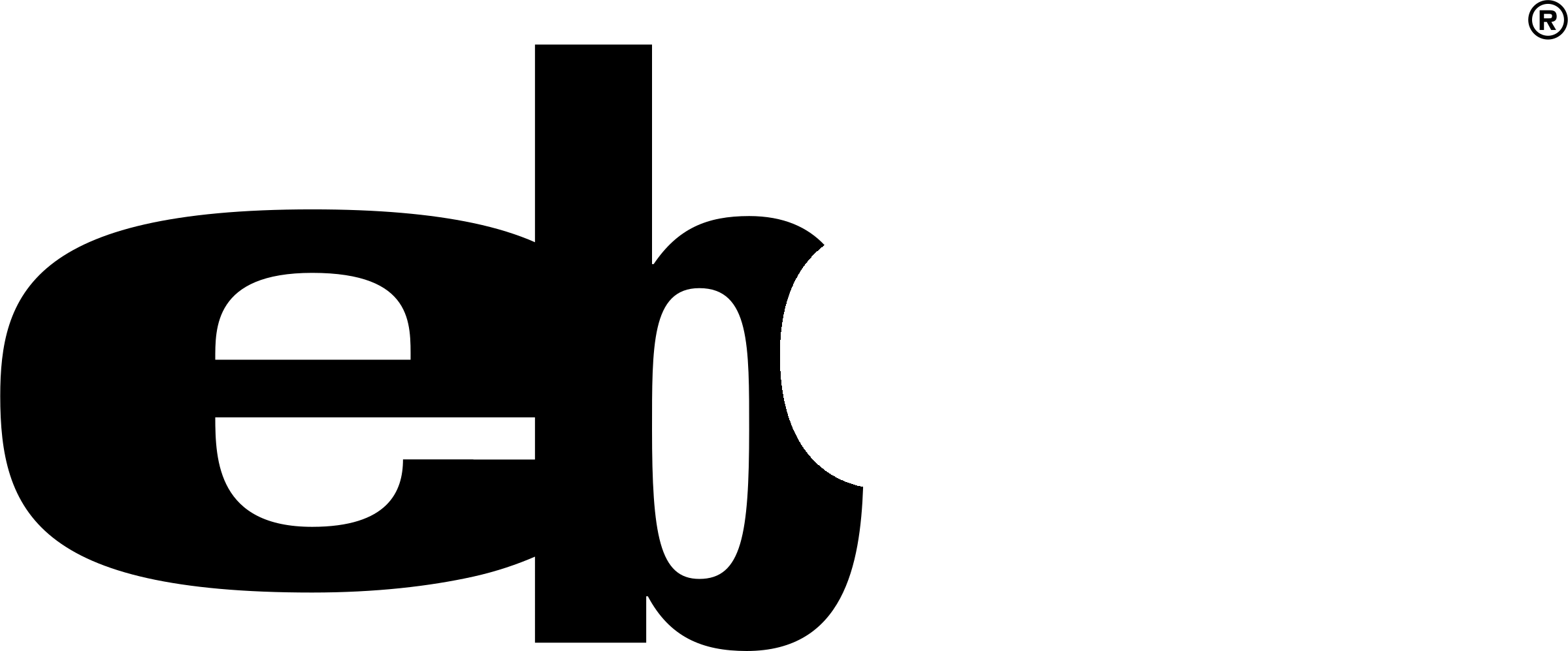 Ebay Logo Black And White - Ebay Logo Transparent (2400x998), Png Download